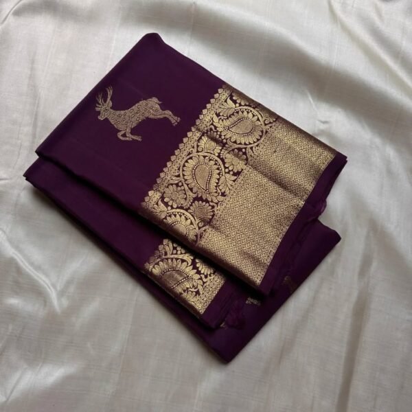 Ravishing Purple Soft Banarasi Silk Saree With Profuse  Blouse Piece