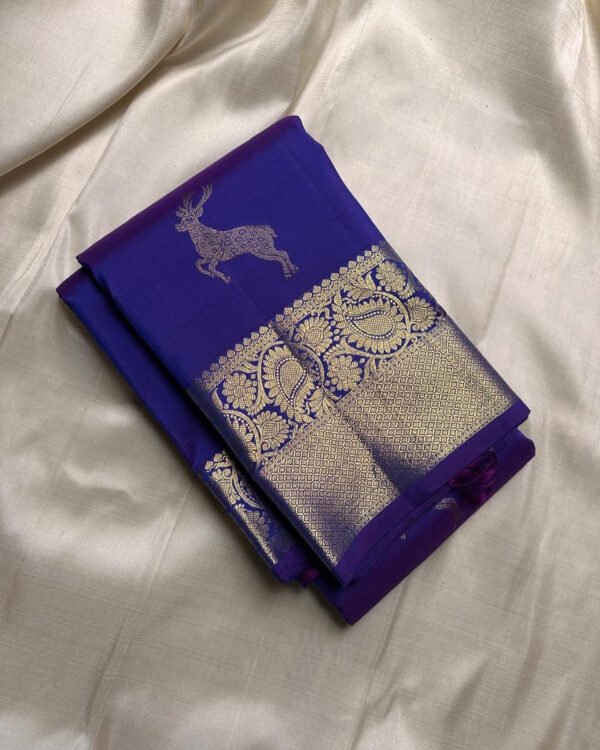 Charming Royal Blue Soft Banarasi Silk Saree With Smart Blouse Piece