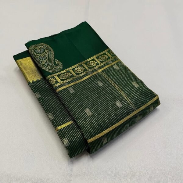 Artistic Dark Green Soft Banarasi Silk Saree With Enthralling Blouse Piece