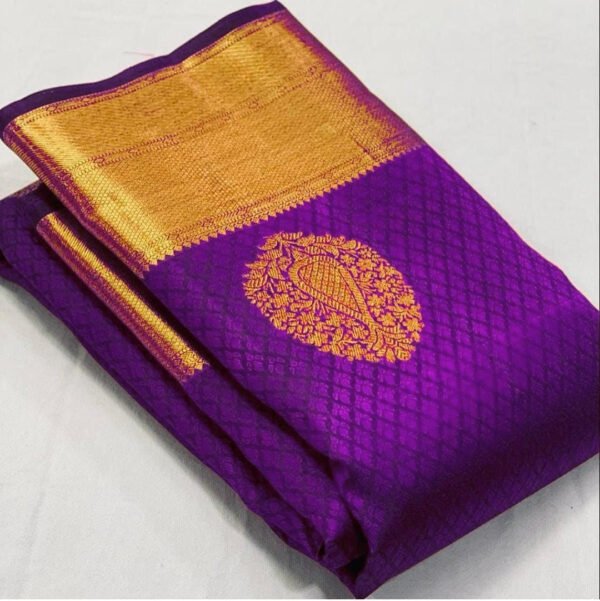 Fragrant Purple Soft Banarasi Silk Saree With Lissome Blouse Piece