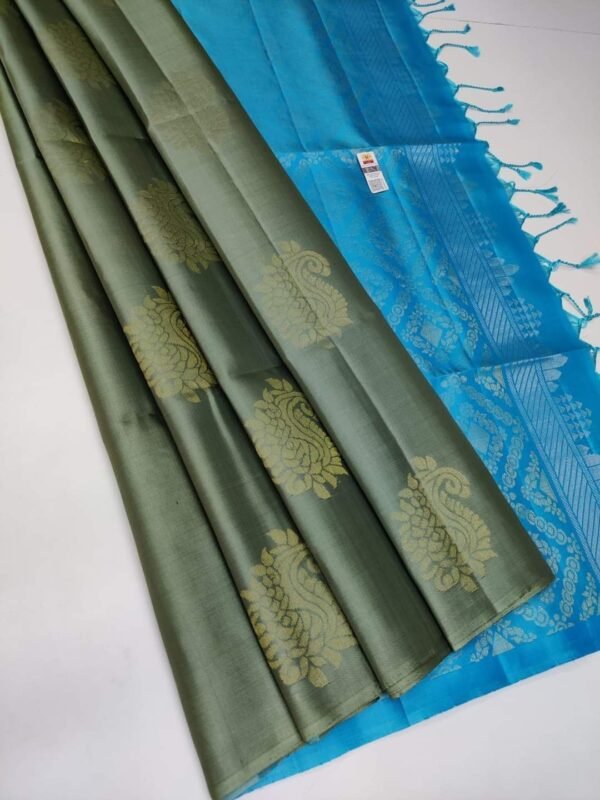 Inspiring Pista Soft Silk Saree With Diaphanous Blouse Piece
