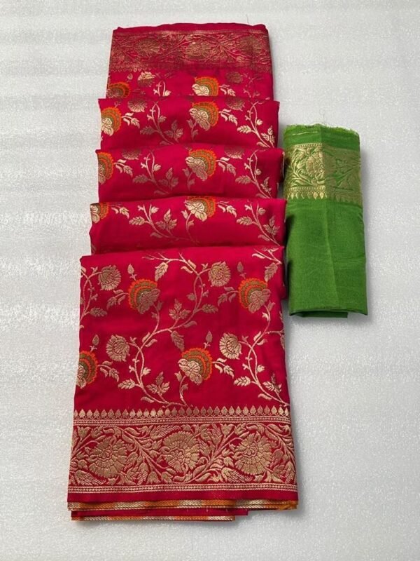 Lassitude Dark Pink Soft Banarasi Silk Saree With Mesmerising Blouse Piece