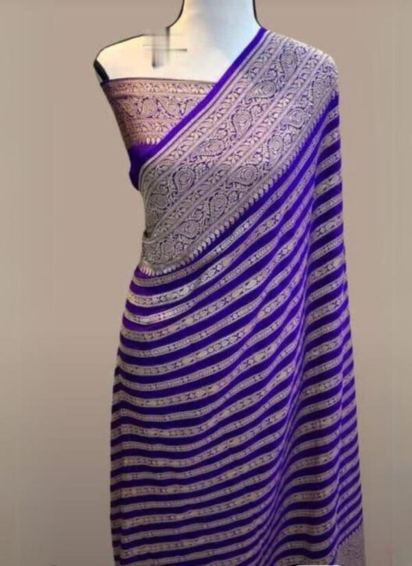 Snazzy Blue Soft Banarasi Silk Saree With Gorgeous Blouse Piece