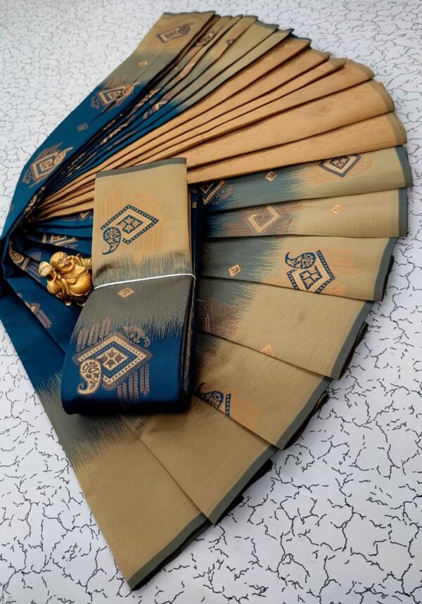 Flaunt Navy Blue Soft Banarasi Silk Saree With Lagniappe Blouse Piece