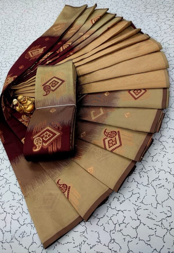 Gorgeous Wine Soft Banarasi Silk Saree With Symmetrical Blouse Piece